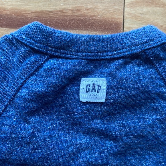 Baby GAP 6-12M Blue Heather Long sleeve 100% Cotton Sweatshirt Romper - Picture 8 of 11